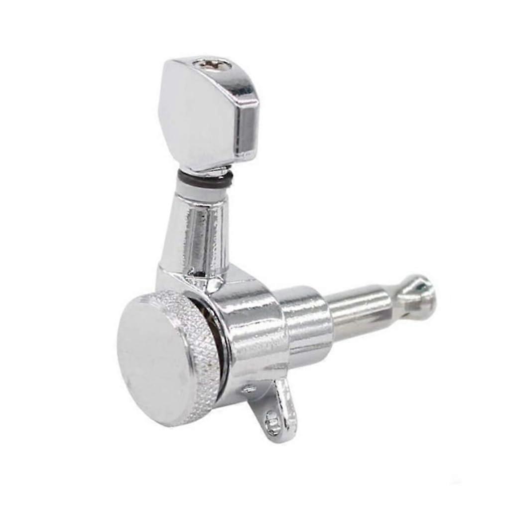 Vintage Style Guitar Locking Tuners Silver Right Hand with Stable Tuning Lock and Fast String Changes