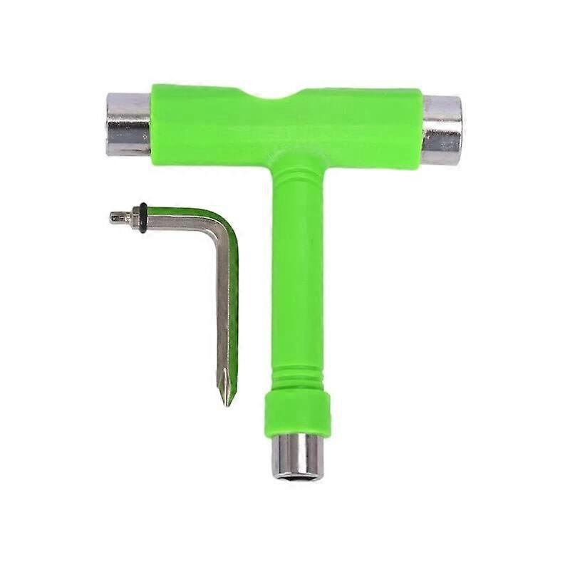 Skateboard T Tool Multifunctional Heavy Duty Wrench with Integrated Screwdriver Black
