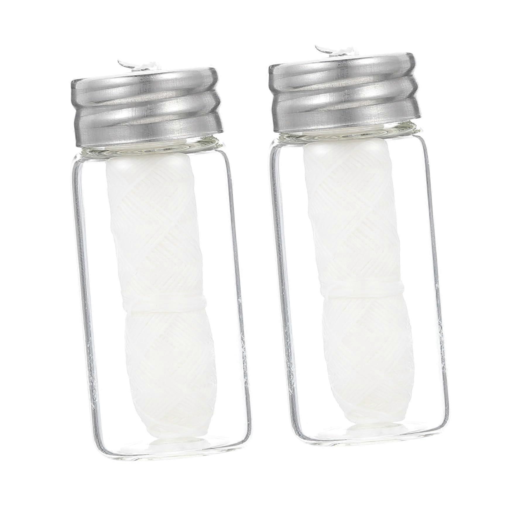 Biodegradable Corn Dental Floss for Adults with Slim Thread and Protected Handle Grip 2Pcs