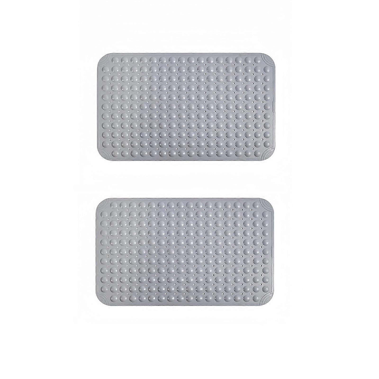 Rectangular Bathroom Rubber Mat DoubleSided AntiSlip Soft FootFriendly Shower Floor Rug