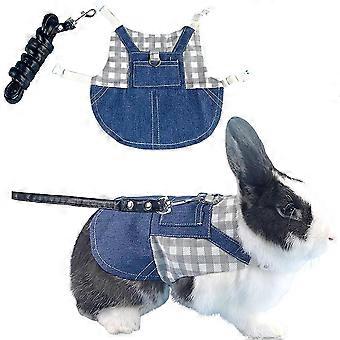 Adjustable Rabbit Harness, Rabbit Harness And Leash, Rabbit Clothes Harness Strap For Rabbits, Ferrets, Hamsters