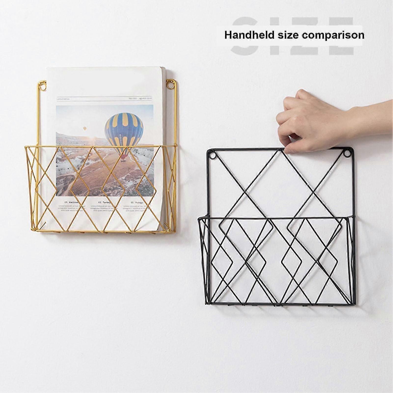 Magazine Holder Metal Wall Mount Home Space Saving Storage Rack
