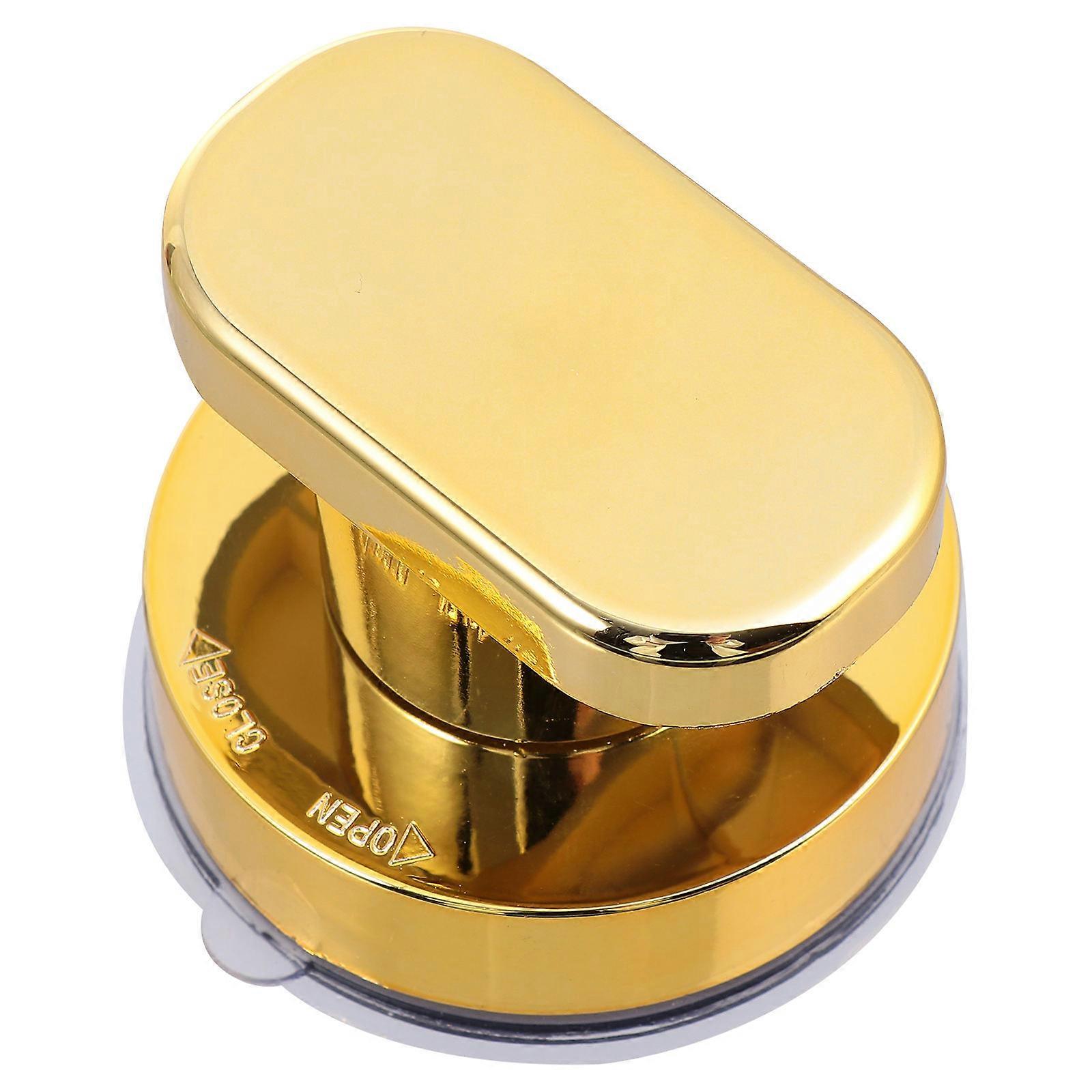 Suction Cup Handle Glass Handrail for Home Use 2Pcs Golden