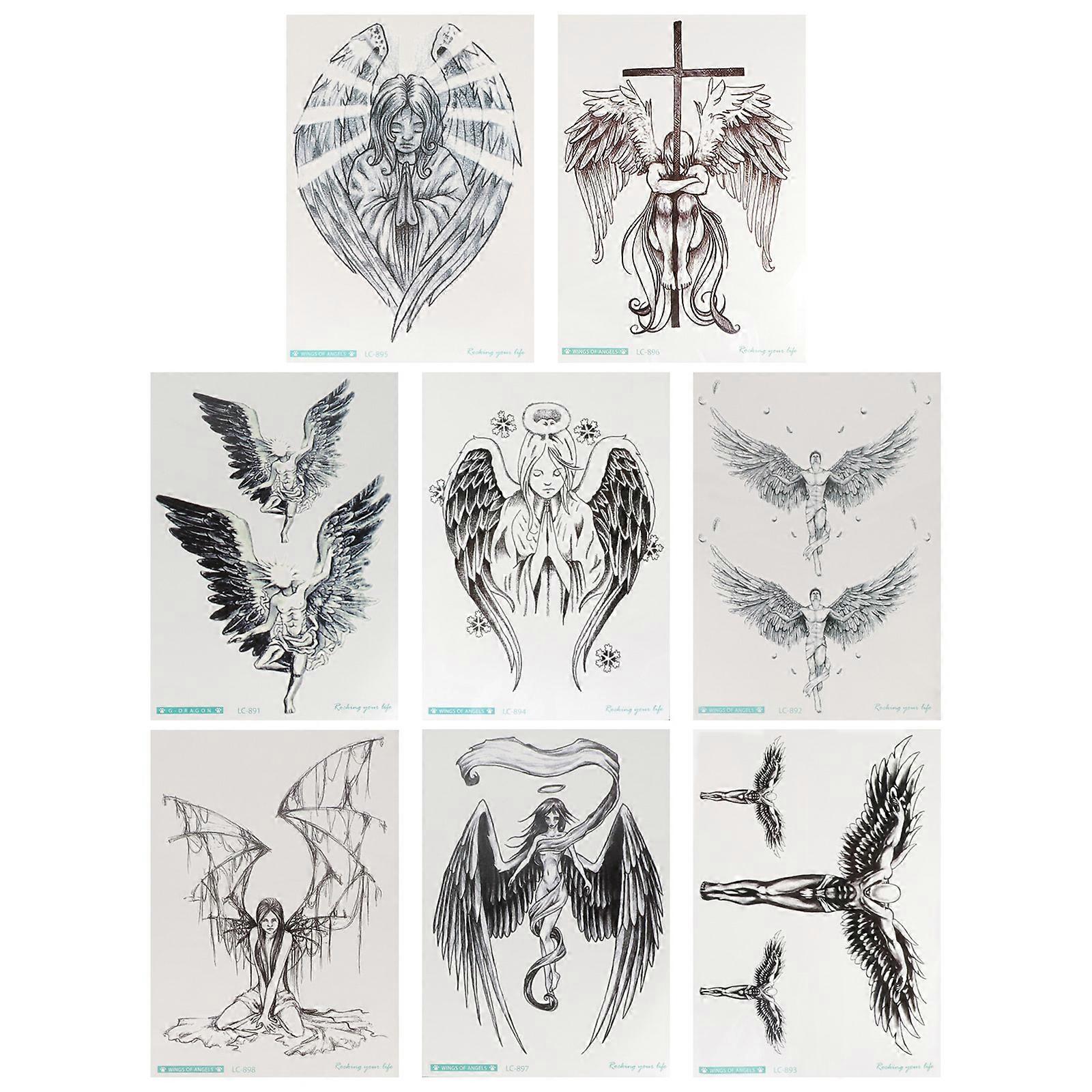 Temporary Waterproof Tattoos Sticker Angel Pattern for Decoration 8Pcs