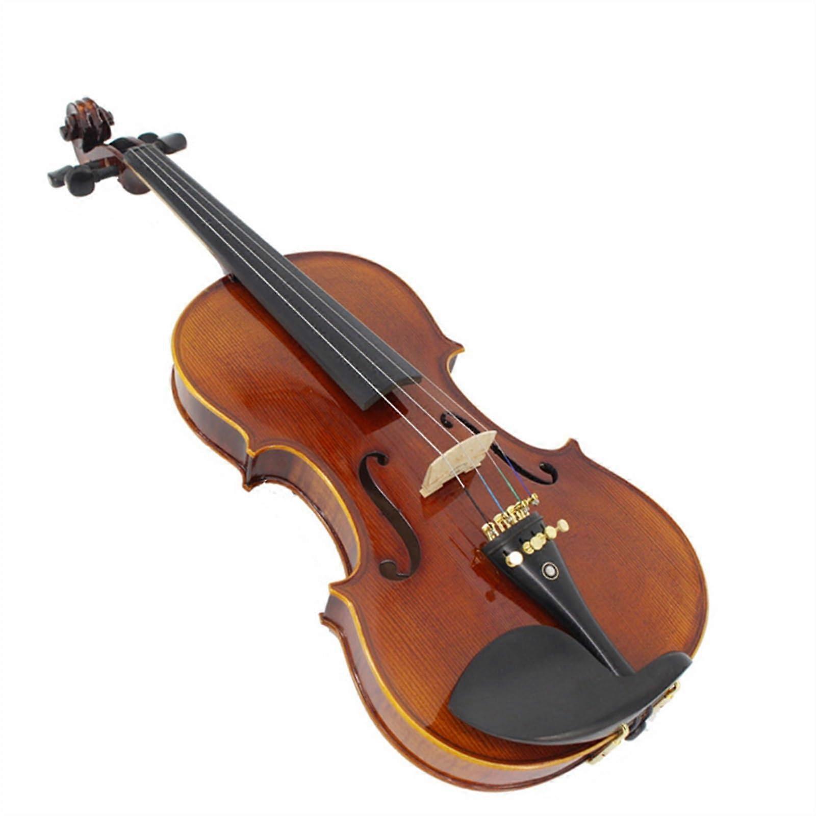 1/4 Size Violin for Beginners with Tiger Pattern, Handcrafted Ebony Fitted Student Violin