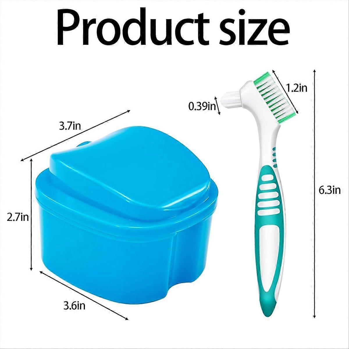 2 Pack Denture Bath Case Cup Retainer Cleaner Holder Case B