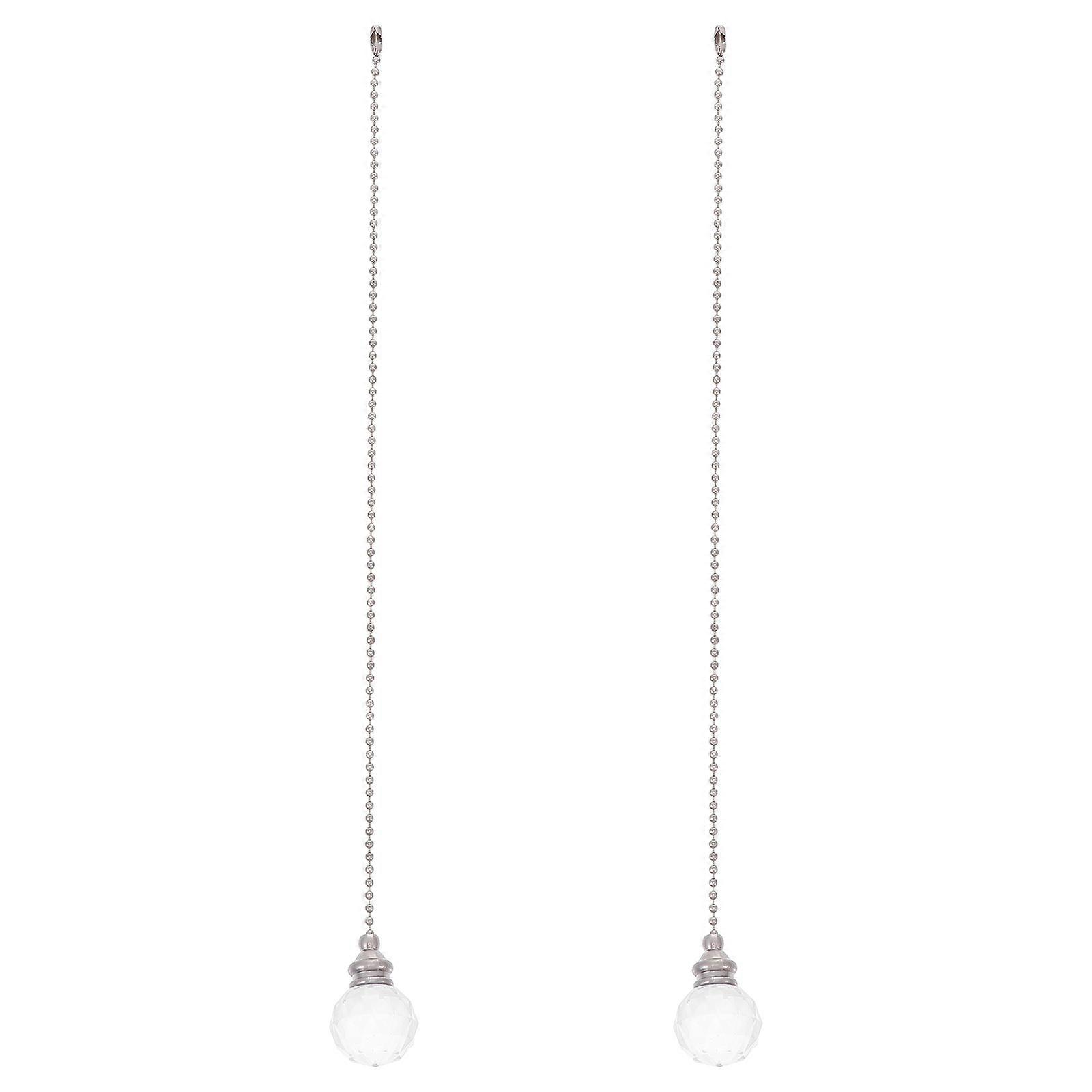 Crystal Pull Chain Fan Light Hanging Lamp Chain for Ceiling Fan 2Pcs