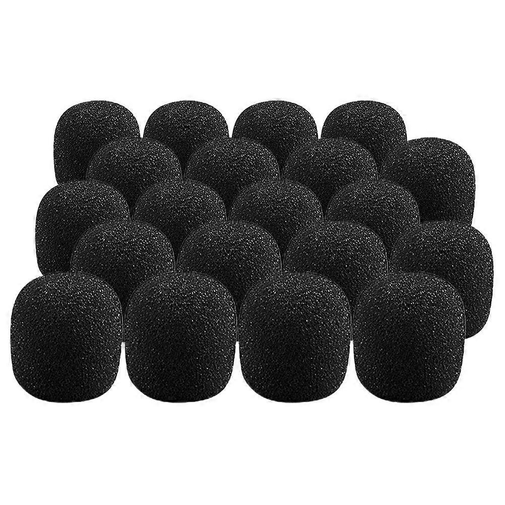 Microphone Windscreen Lapel Mic Covers for Microphone 20Pcs Sponge Black