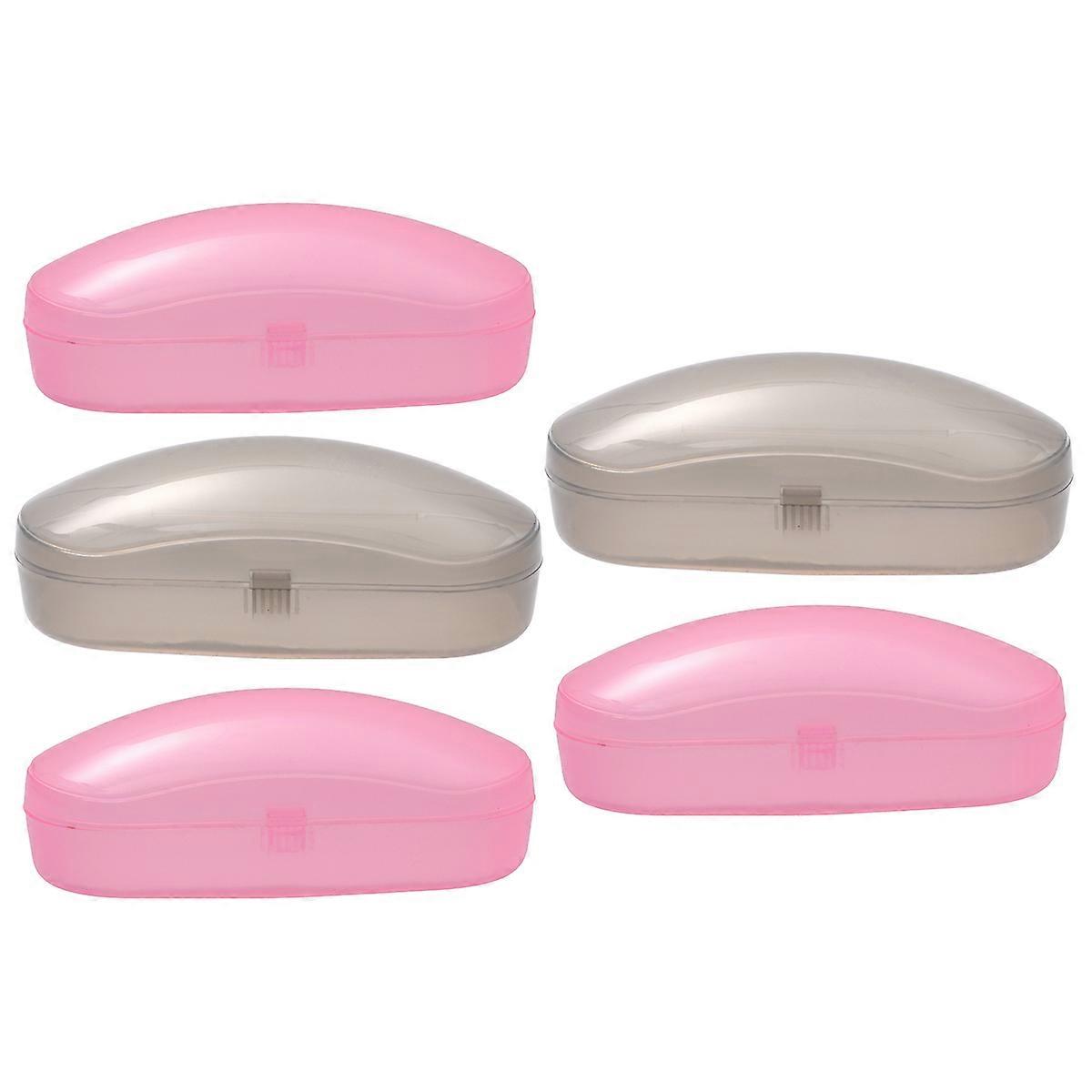 Eyeglasses Case Plastic Glasses Box for Storage Use 5Pcs Assorted Colors