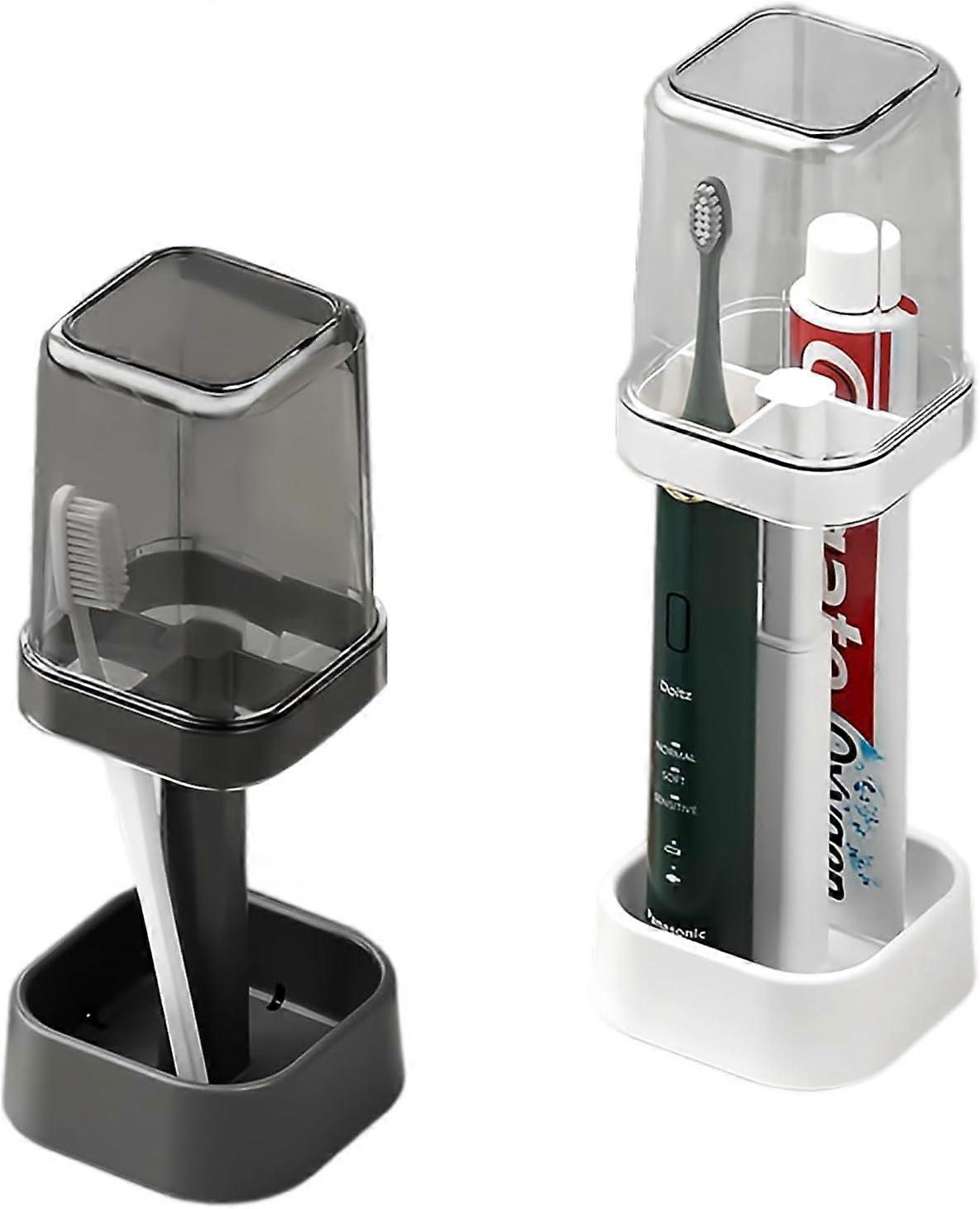 Two-Piece Multifunctional Toothbrush Holder with Cup