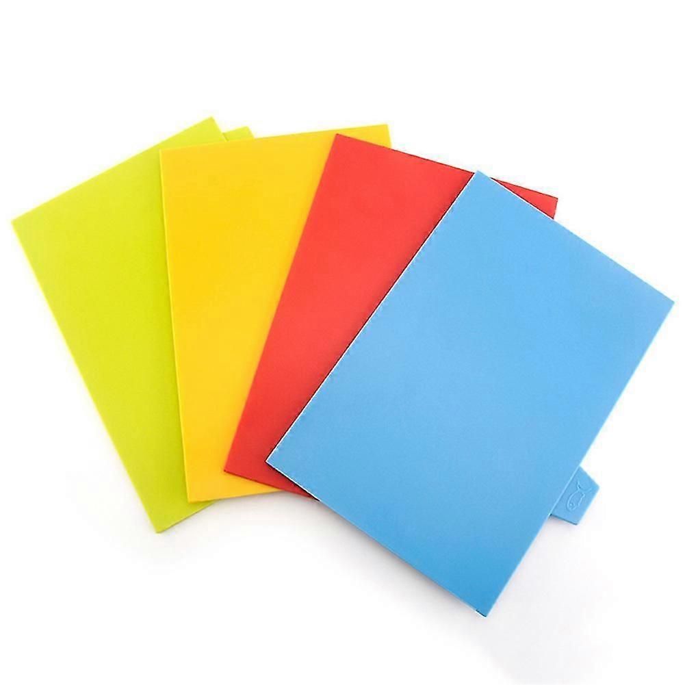 4pcs Colour Coded Chopping Board Set Kitchen Non-slip Cutting Block With Holder