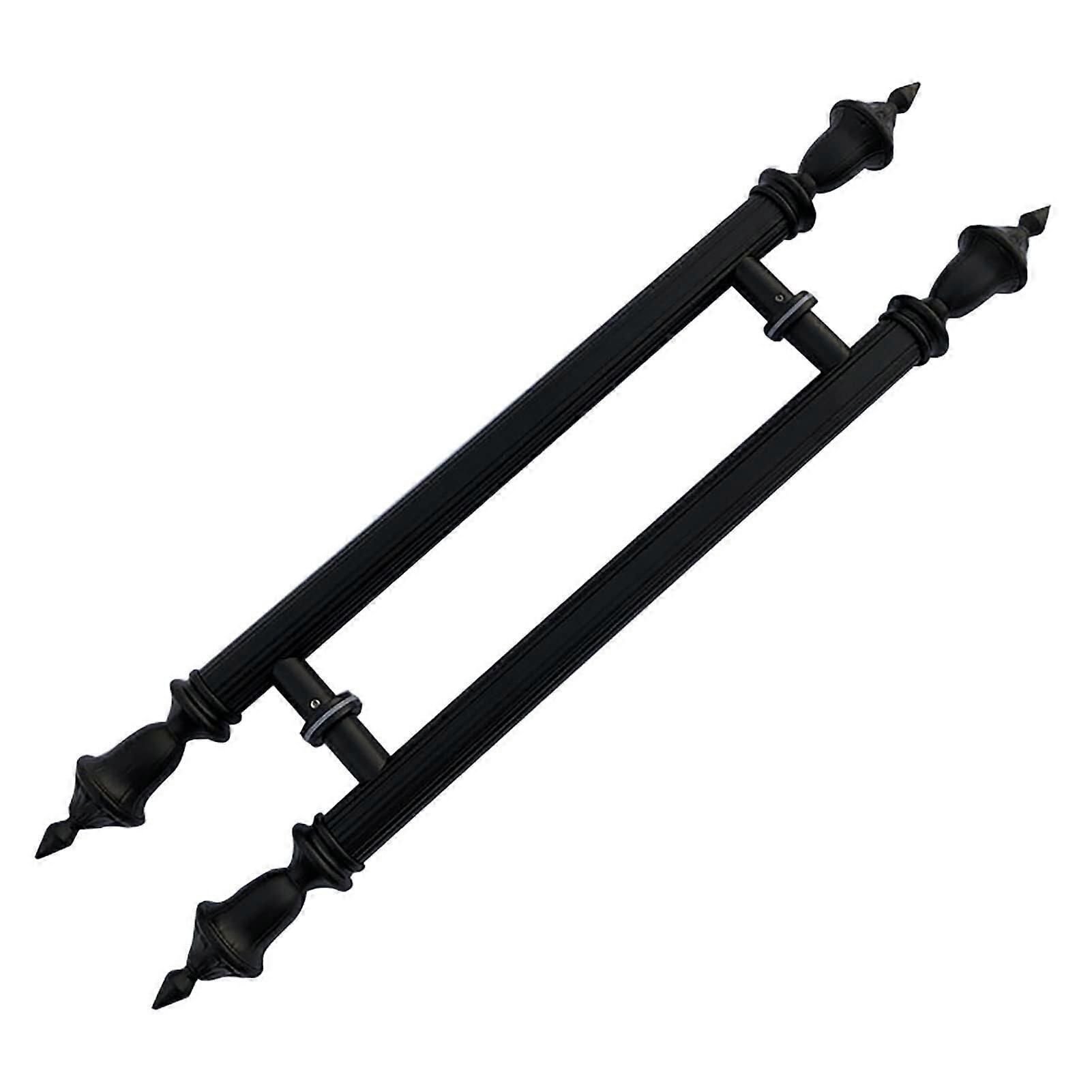 Matte Black Barn Door Handle DoubleSided Push Pull Adjustable 5460in Modern Round Design