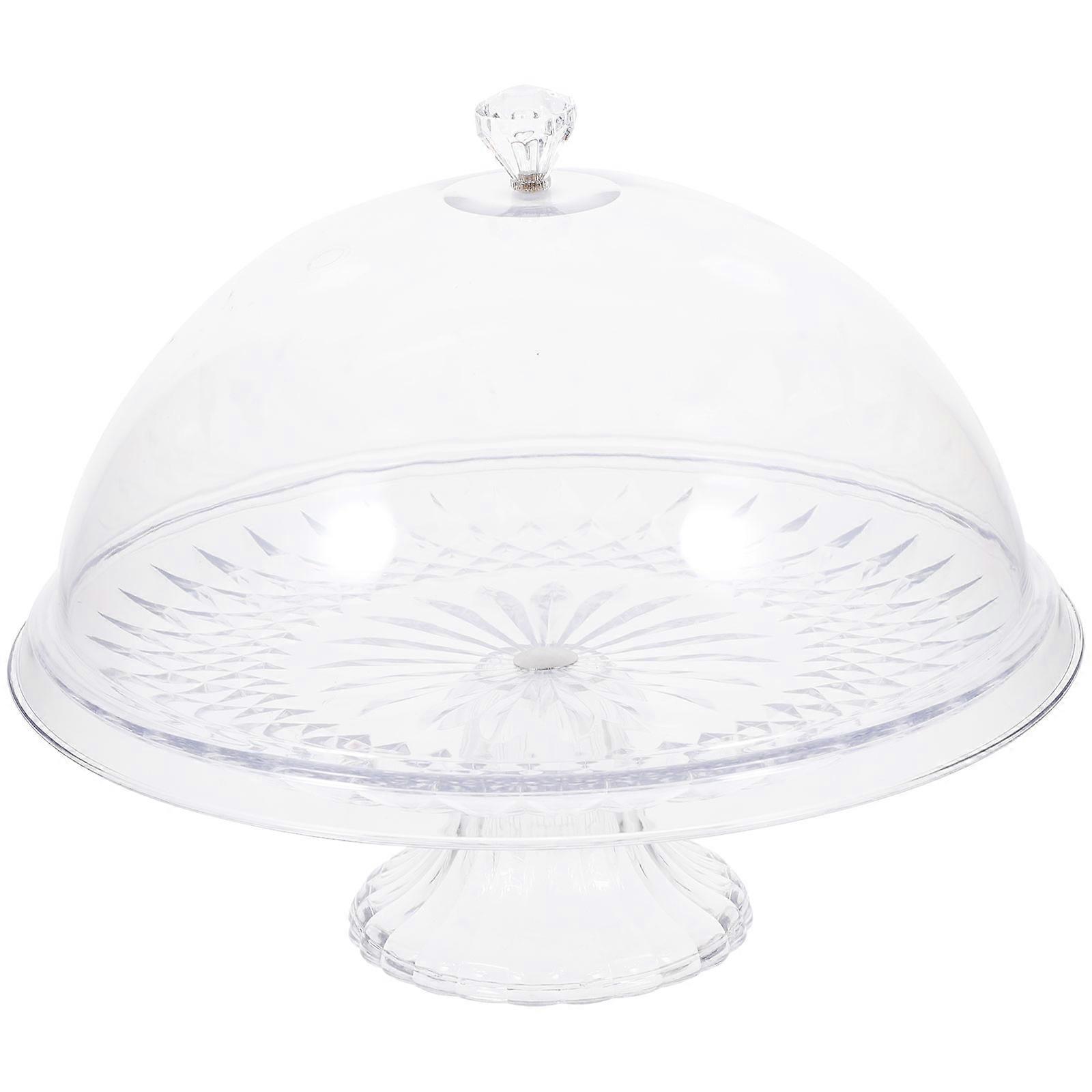 Transparent Cake Stand with Dome Multi-Function Cake Tray for Kitchen 1Set