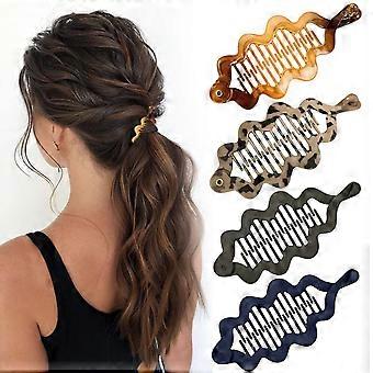 4 Bananen-Haarspangen für Damen, Krallenspangen mit dünnem Haar, Acryl-Haaraccessoires