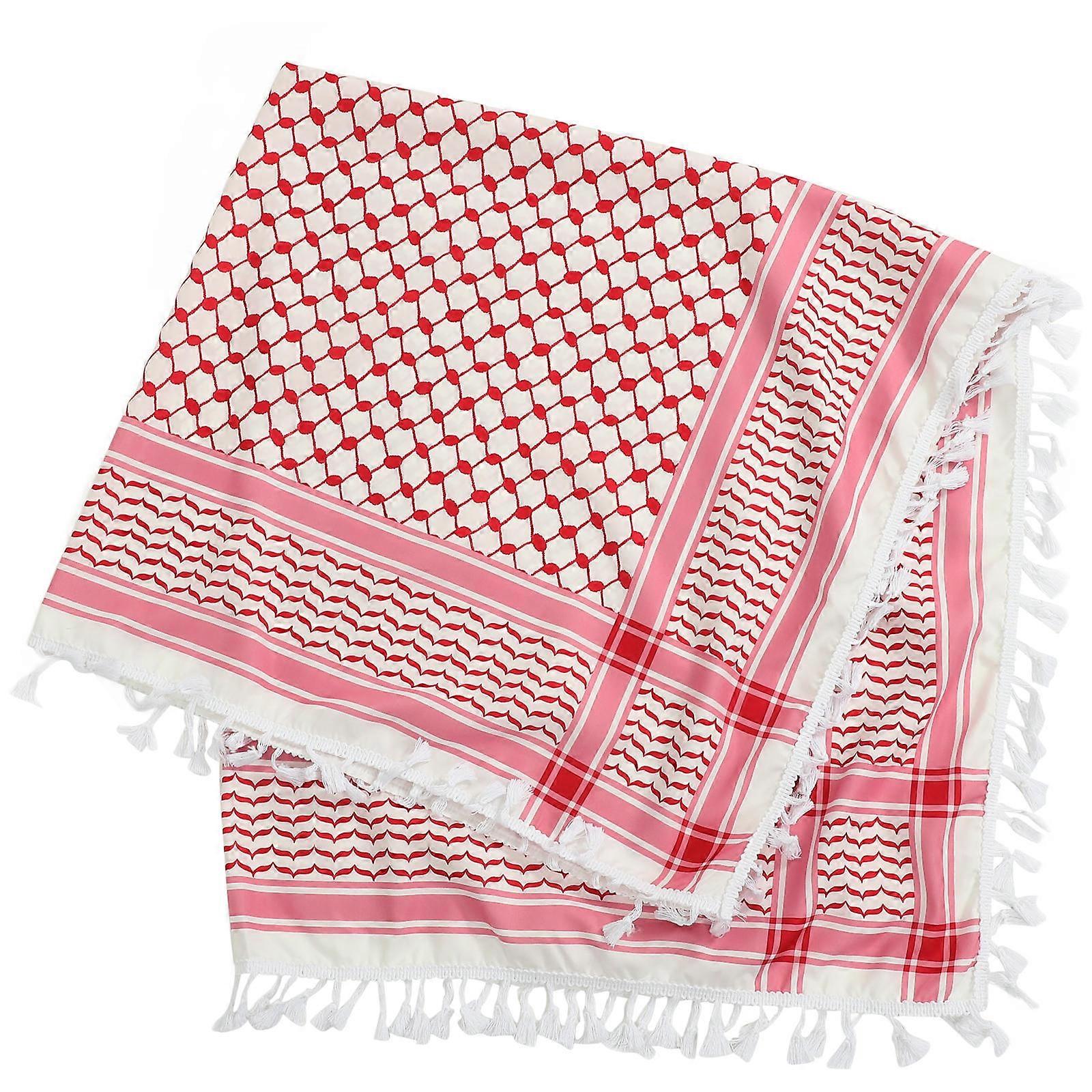 Arab Head Wrap Scarf for Outdoor Activities Red Polyester Cap