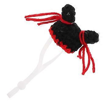 Schwarze Hamster-Strickmütze für Haustiere, 2er-Pack Mini-Mützen mit verstellbarem Design