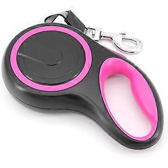 Retractable Dog Leash, High-End Pet Lead Automatic Extendable Dog Training Leash Up To 50Kg-Pink-3M