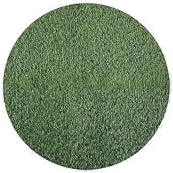 Artificial Grass Mat Green Fake Grass Turf Tile Placemat Round Fake Grass Pad Multi-Use Grass Mat
