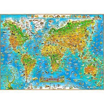 1000 Pieces Jigsaw Puzzles for Adults Animals of The World Puzzles Animals Map Puzzle Earth Map Challenging Educational Game Toys for Kids Teens