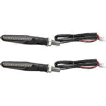 Motorcycle Flowing Turn Signal Lights Amber Light 12v Ledblack2pcs