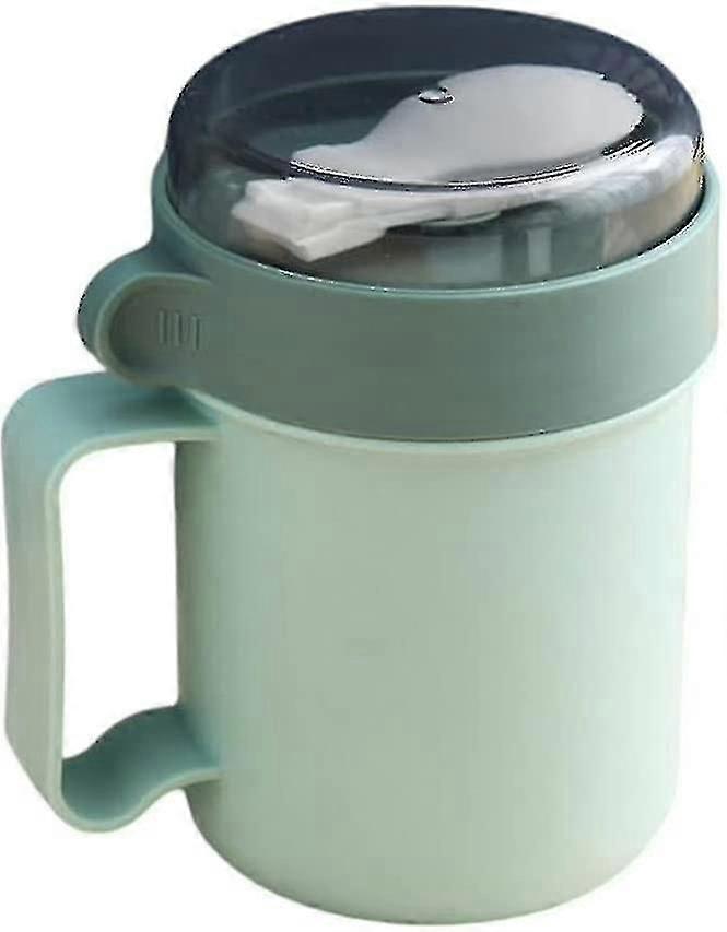 Portable Lunch Box With Foldable Spoon, Green