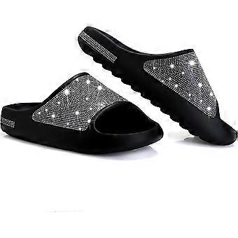 Wolkendia's voor dames, diamanten platformkussen, pantoffels, dia's, blingbling voor volwassenen, casual glitter, kristaldia's, voetbed, sandalen, pantoffels, superzacht licht