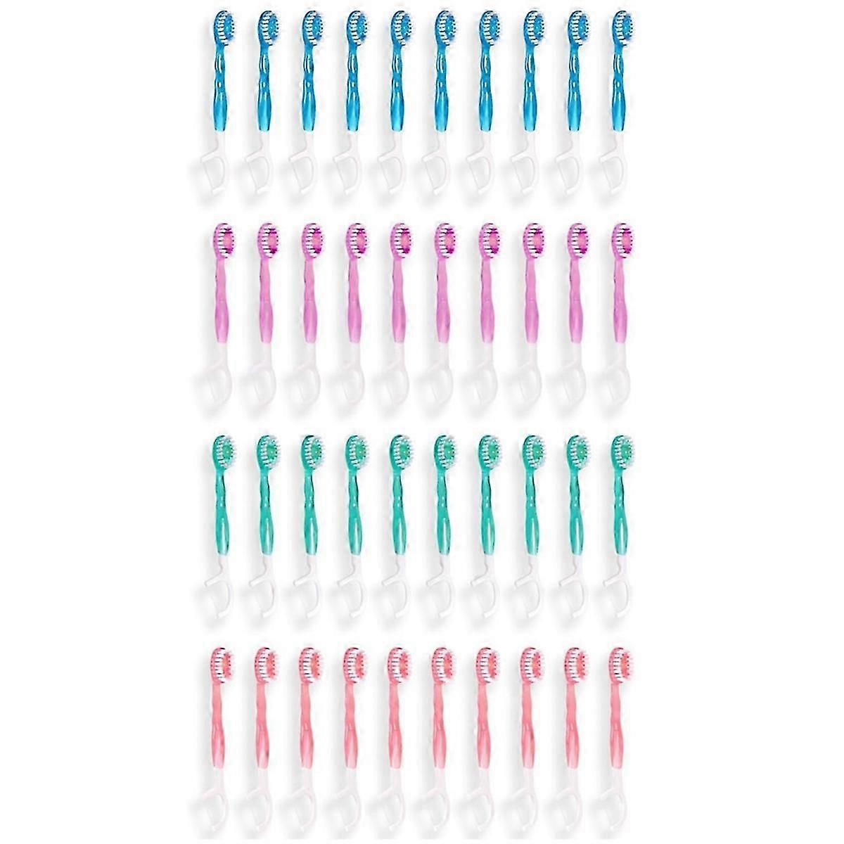 40 Pack Disposable Mini Travel Toothbrushes - 5 in 1 Function