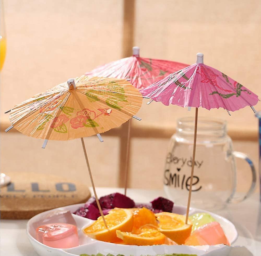 50 Parapluies Miniatures Pour Cocktails - Décoration Boisson Tropicale - 10cm - Multicolore
