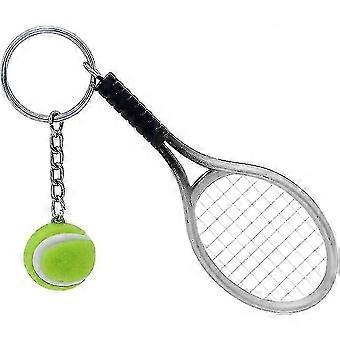 Mini Tennis Racquet Key Rings, Cute Sport Style Split Keychain Set
