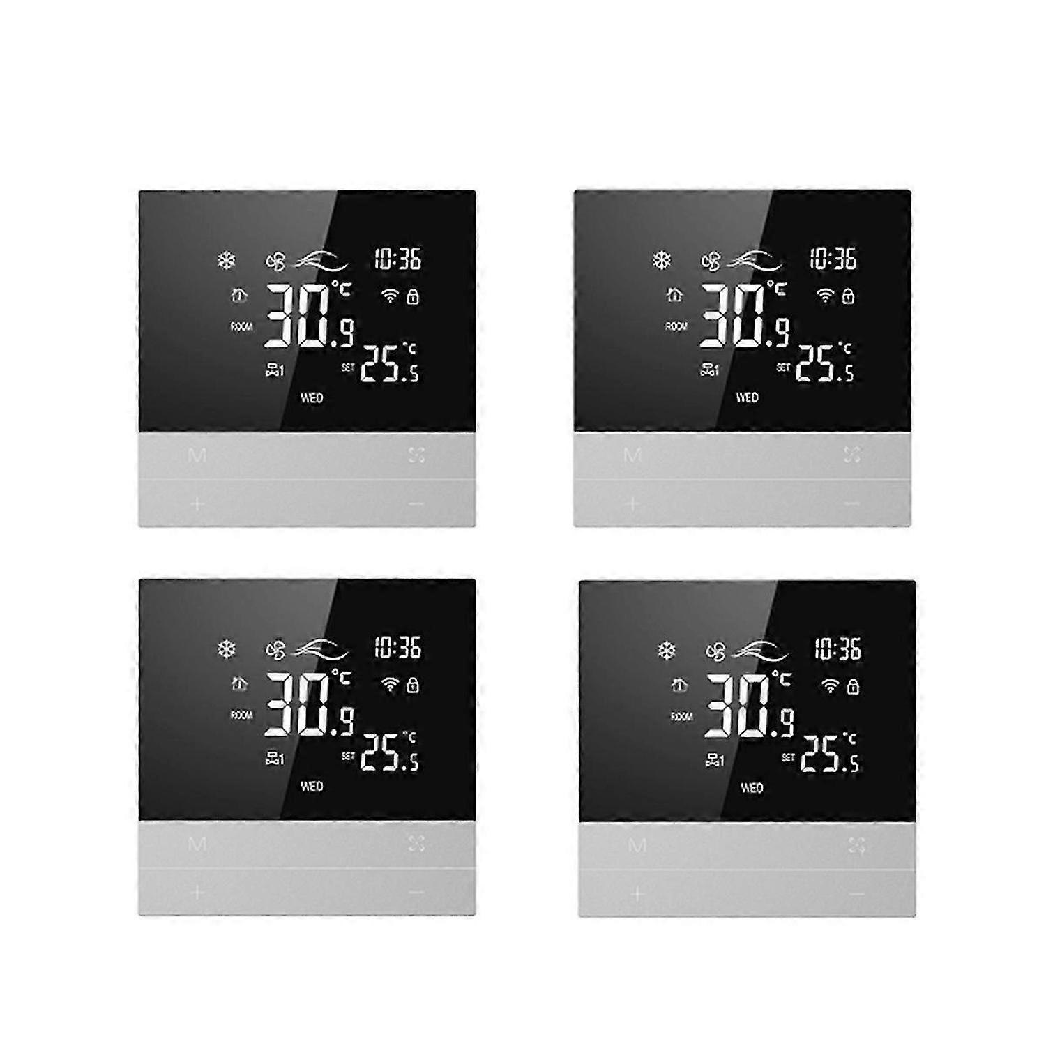 Tuya WiFi Temperature Controller Switch Cool 3 Speed Fan Coil Unit Voice Temperature Controller 4Pcs