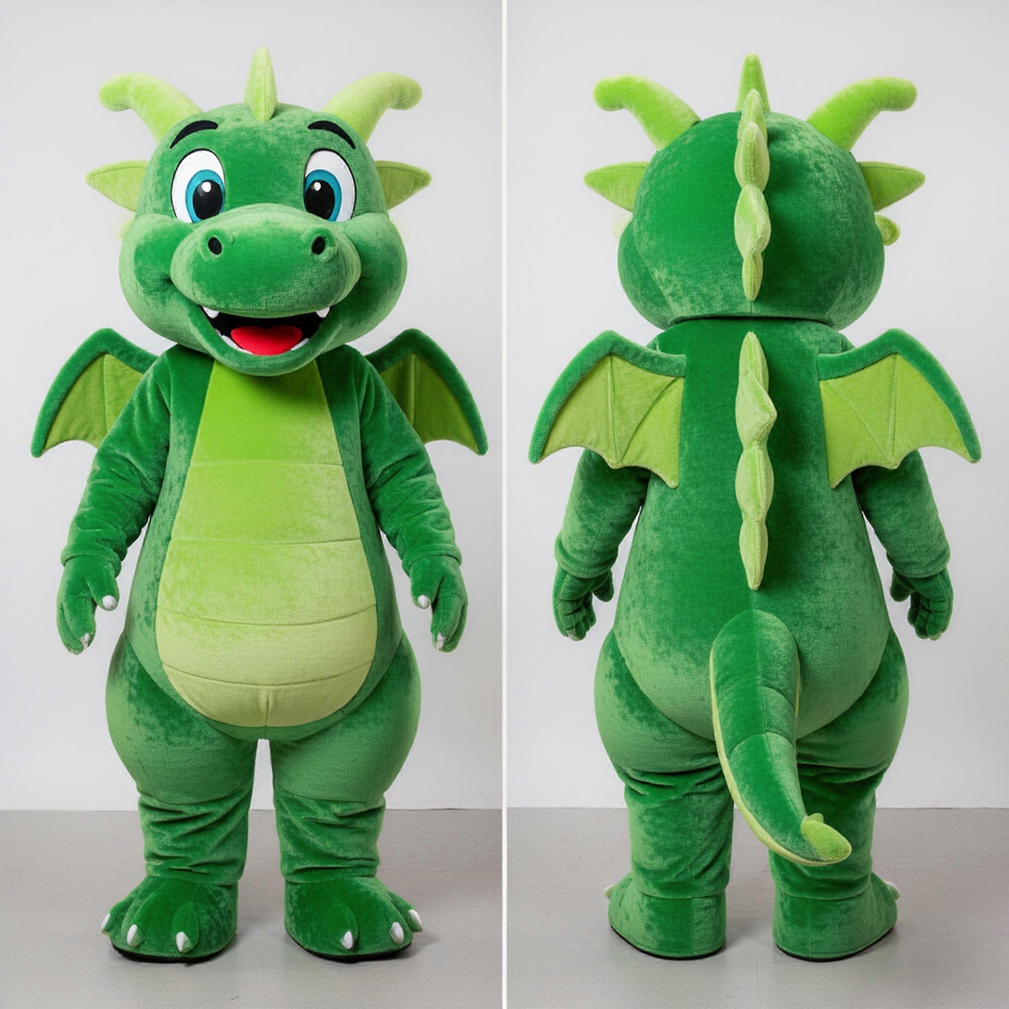 MASTICOT Emerald Green Friendly Dragon Mascot