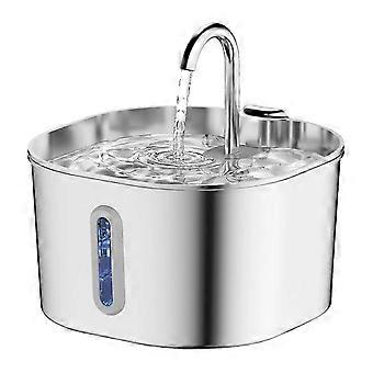 Hundetrinkbrunnen aus Edelstahl, 2,2 l, automatischer Trinkbrunnen für Haustiere, leise, geräuscharm, reinigt das Wasser, geeignet für Hunde in Innenräumen
