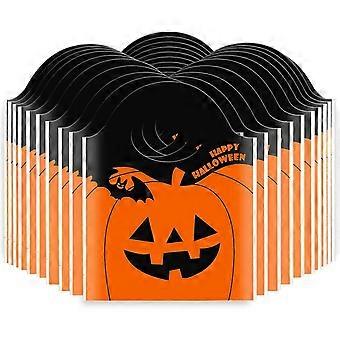 50 pz Halloween Candy Bags Treat Bags Goody Mini Borse per lecca-lecca Candy Cake Pop Chocolate Cookie Wrapping Buffet-Orange Tote Bags Jack-O-Lantern Pu
