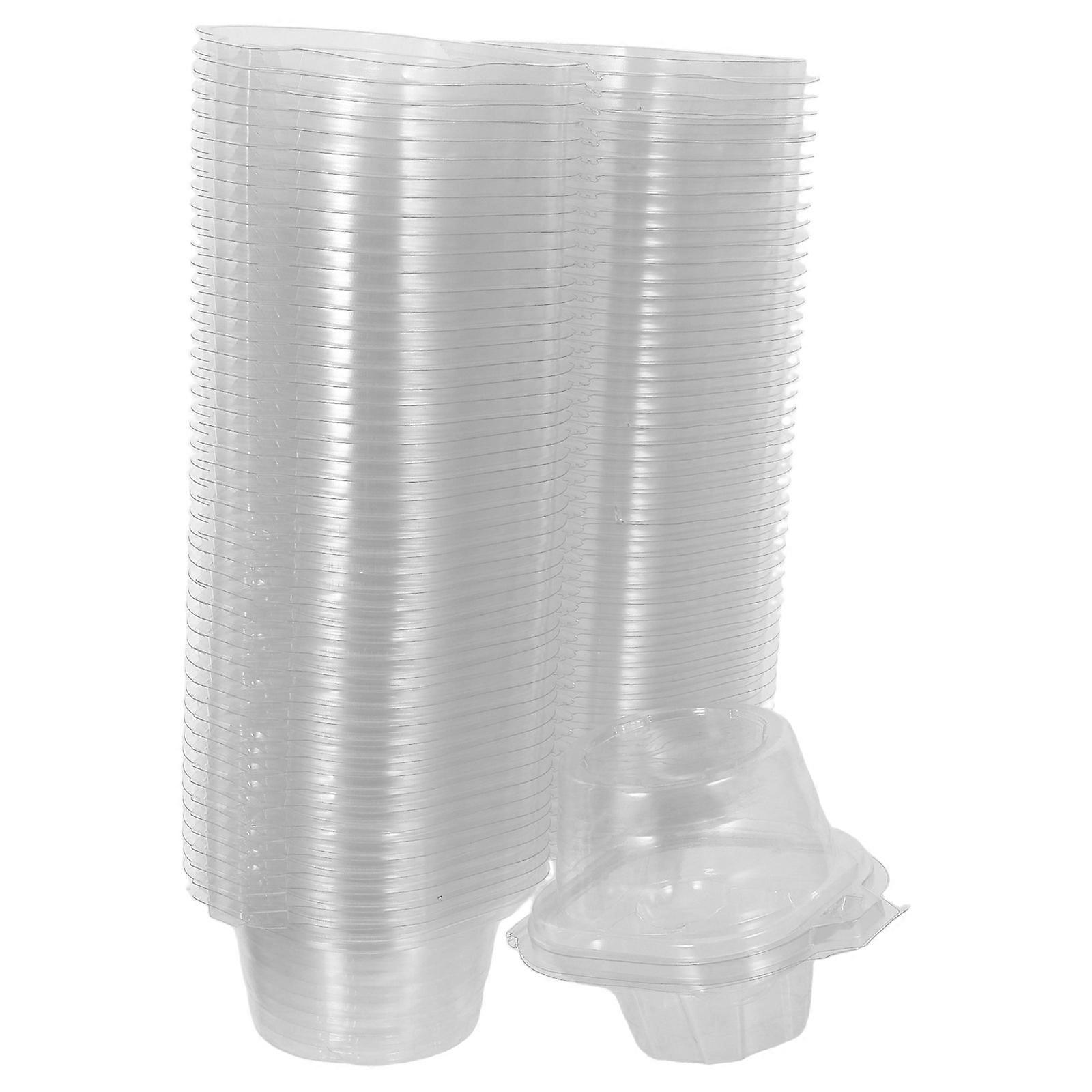Egg Cake Container Single Cupcake Transport Carrier with Lid 50Pcs Clear Stackable Boxes