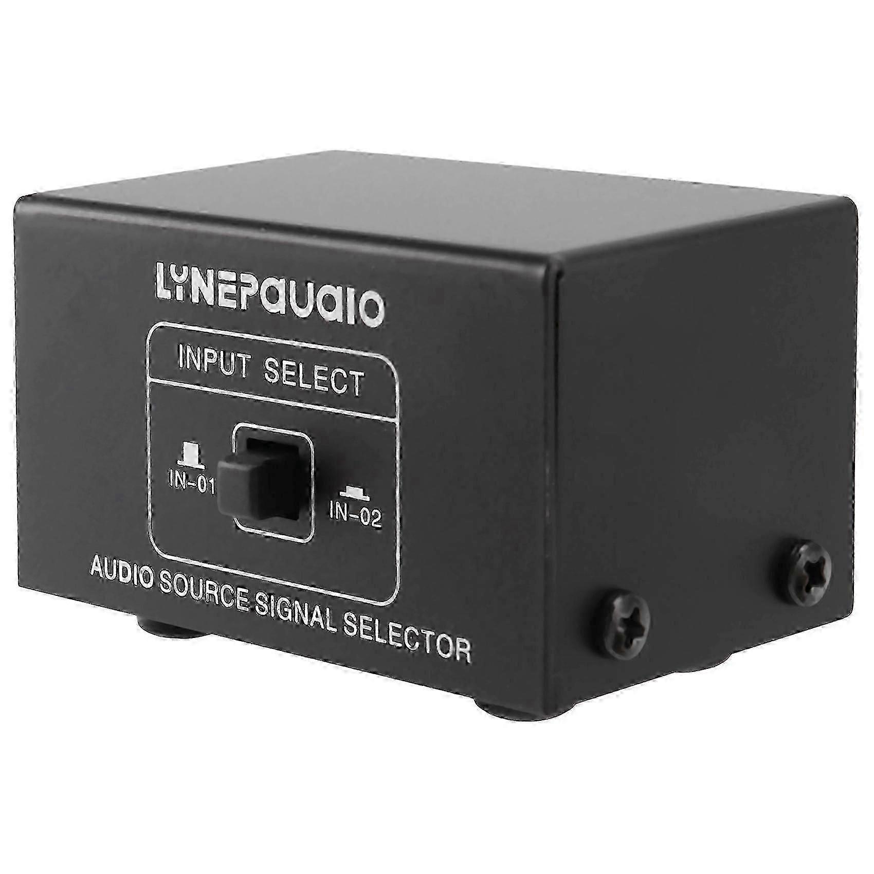 Audio source selector with 2 inputs/1 output or 1 input/2 outputs, switch, speaker, audio source, RCA interface, losslessWHBYV