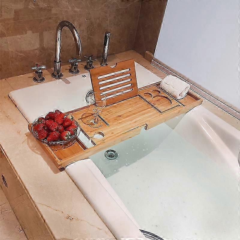 Bamboo Adjustable Bath Shelf Wide