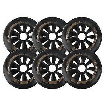 Conjunto de 6 rodas para patins de velocidade inline 85A, rodas para patins de rodas de 90 mm/100 mm/110 mm, para uso interno e externo, acessórios de reposição, 100 mm MAX01 A-GB