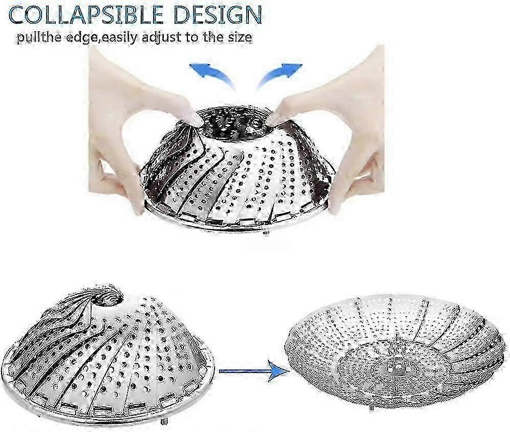 Vegetable Steamer, Stainless Steel Adjustable Folding Steamer