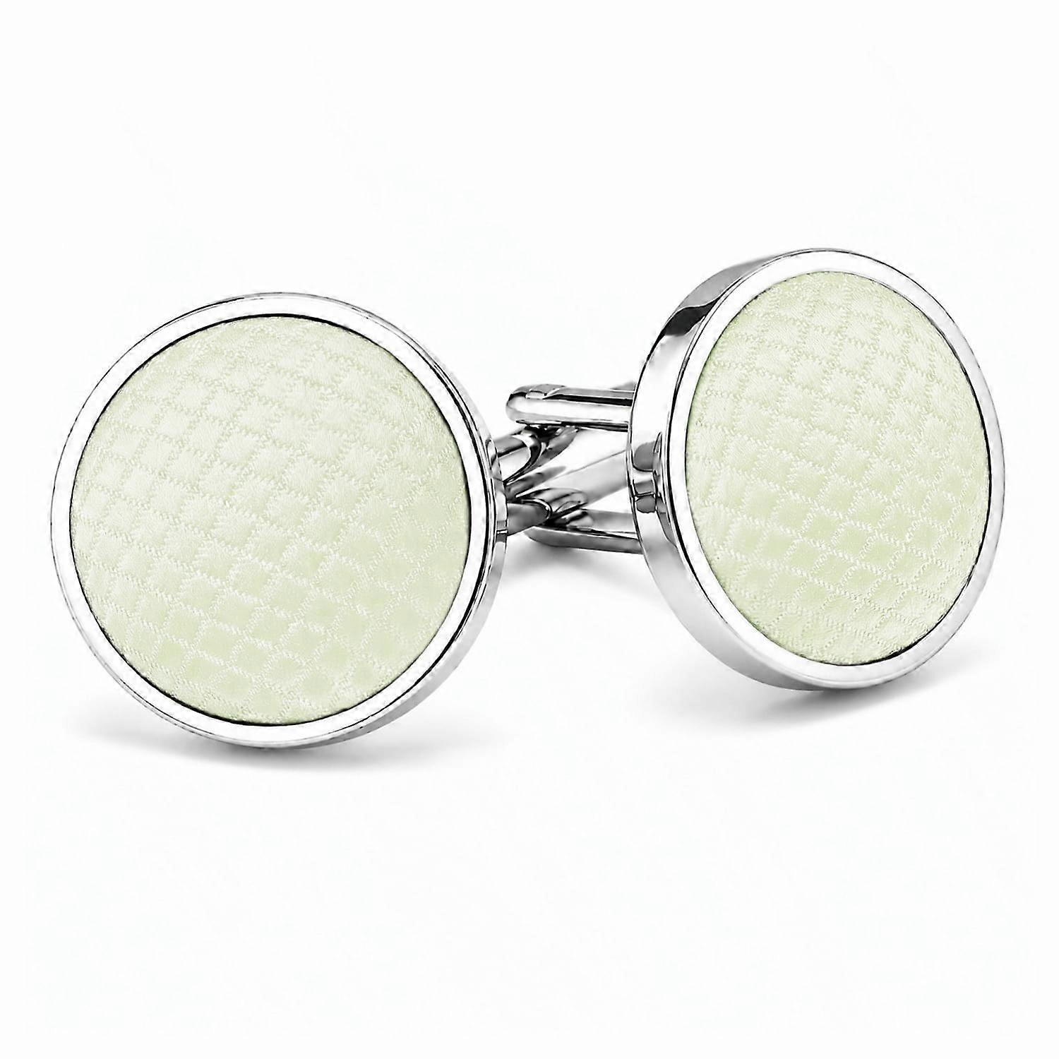 Ivory Solid Check Cufflinks