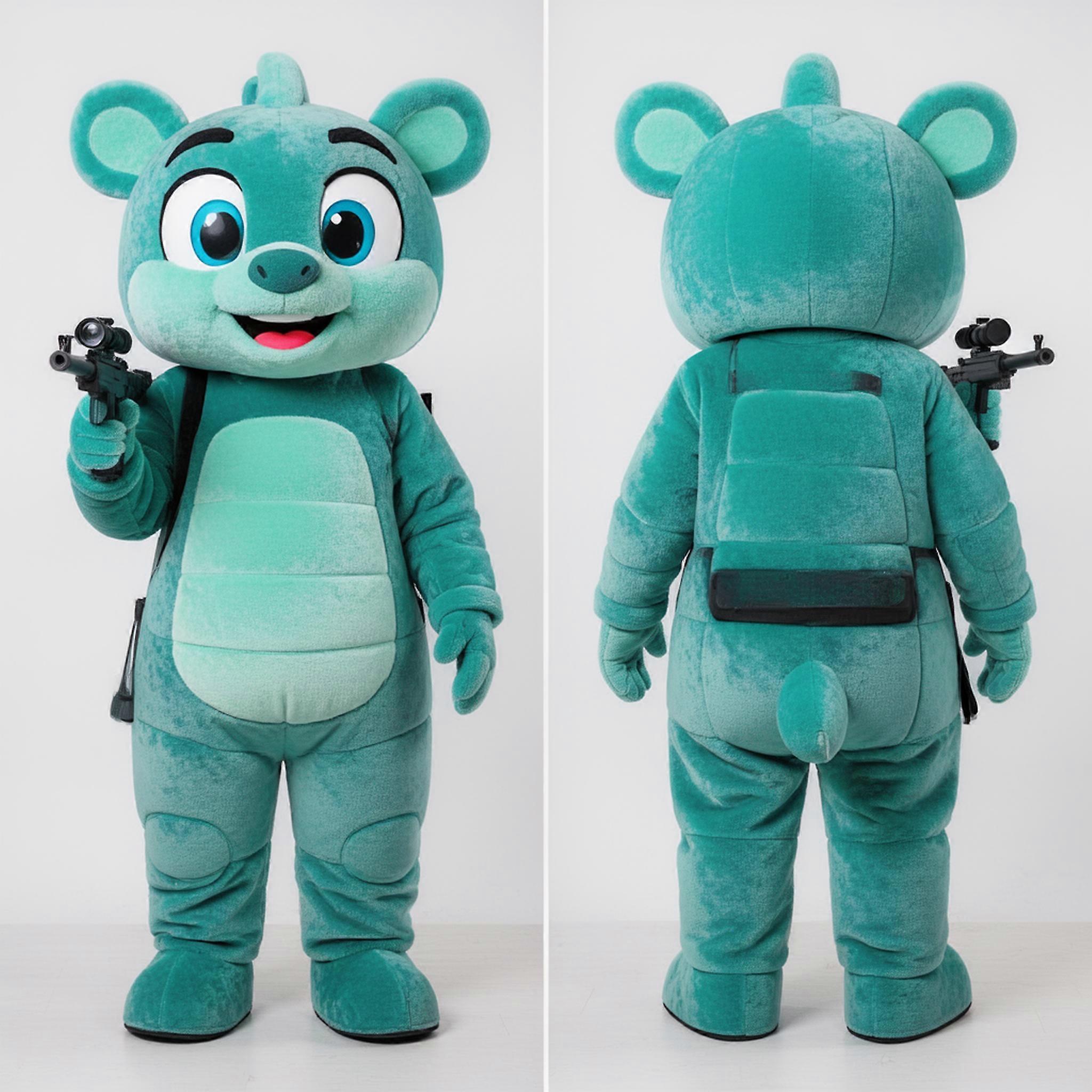 MASTICOT Teal Padded Sniper Mascot