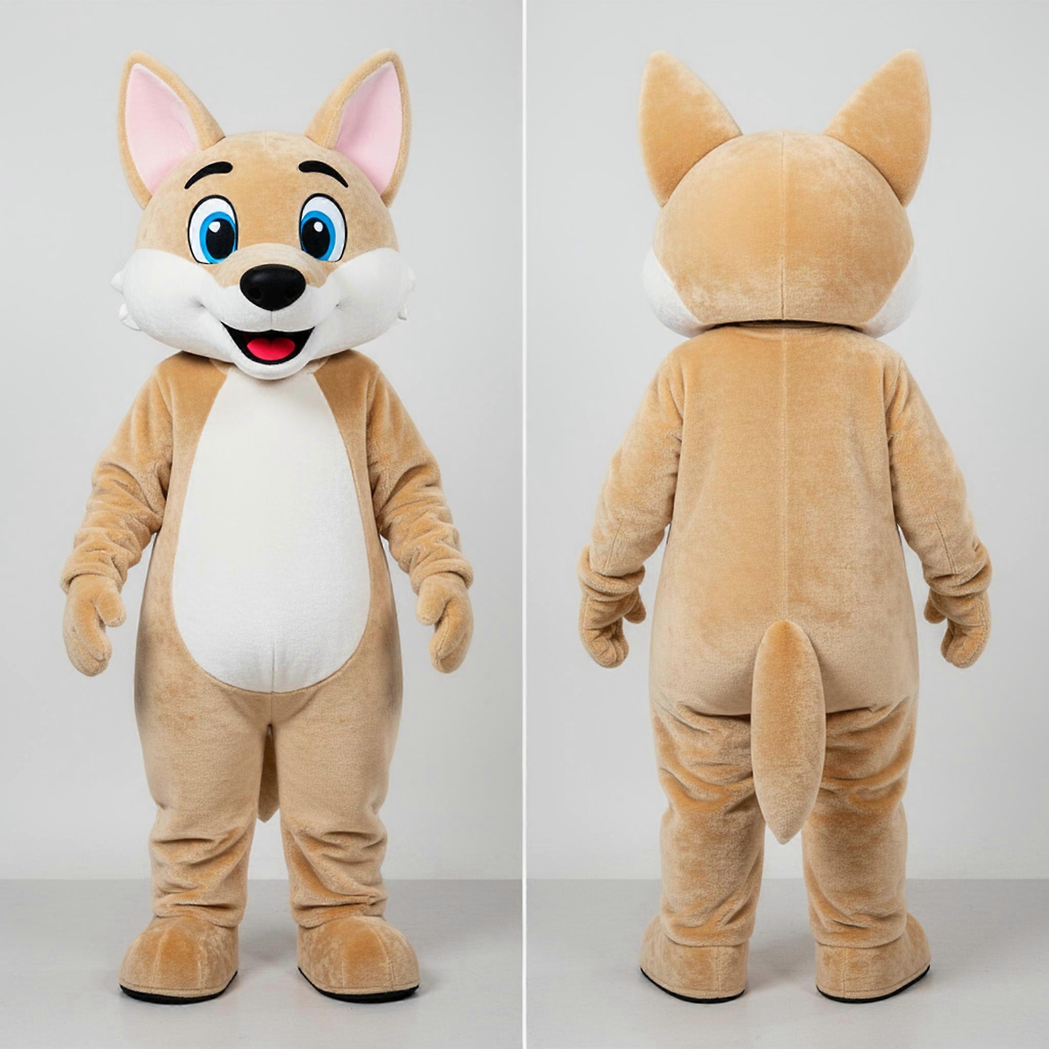 MASTICOT Sandy Beige Cartoon Dingo Mascot