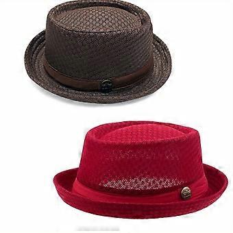 2-Pack Unisex Breathable Mesh Fedora Hat, Panama Jazz Cap, Summer Mesh Sun Hat, Assorted Color Combinations