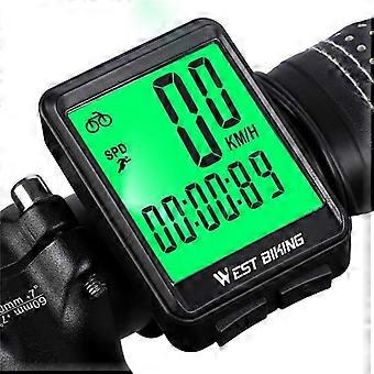 WEST BIKING Bicycle Wireless Computer MTB Road Bike Odometer Waterproof With Backlight Cycling Speedometer LED Rate Stopwatch