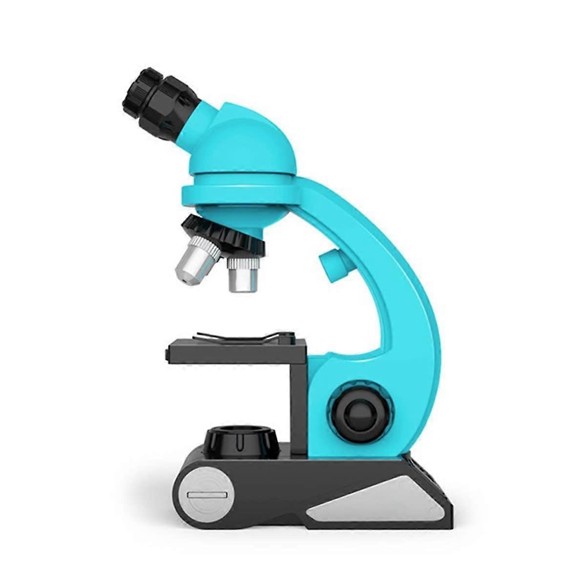 Kids Microscope Kit with Slides, Beginner Compound Microscope for Students in Blue, Clear Observation