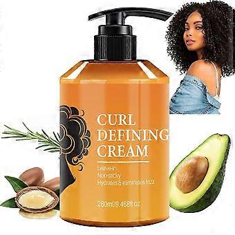 Argan Oil Curl Defining Cream, Anti Frizz Curl Cream for Enhances Curly Hair and Wavy Hair, Mask Hair Curl Cream to Define All Types Curly &.B3