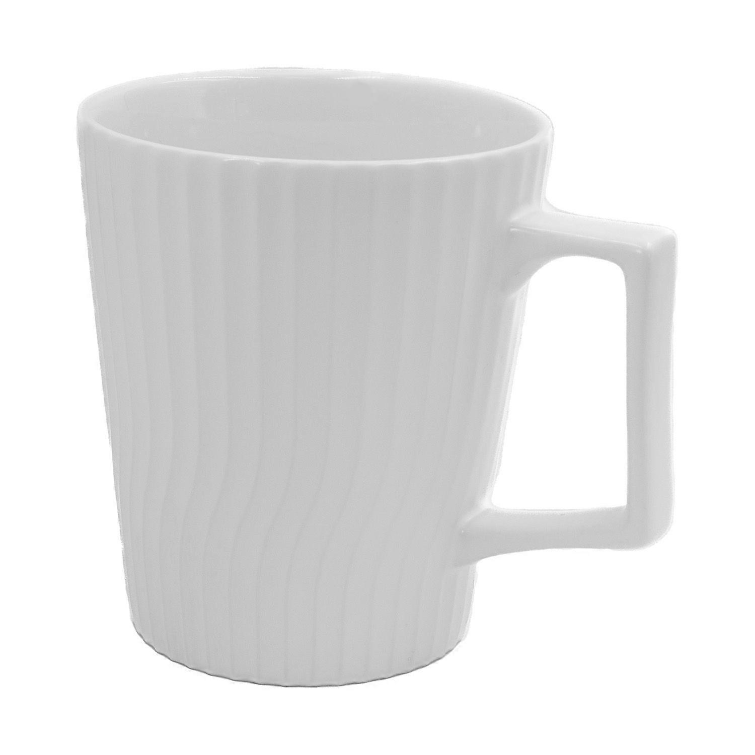 Coffee Tea Cup 400ml Mug with Grooved Pattern