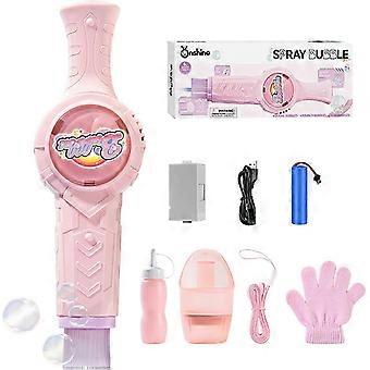 Smoke Bubble Wand Rechargeable Fog Bubble Machine,Magic Electric Bubble Maker with Gloves&Light,Colorful Smoke Bubbles Toy for Kids_yzad