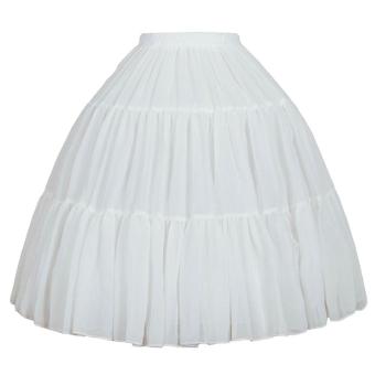 Crinoline Underskirt Short Petticoat Cage for Women Girls Bridal Dress Vintage Ball Gown Adjustable Hoop Skirt White