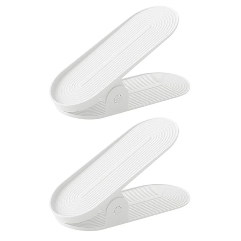 26X14cm White Shoe Racks & Organizers 2pcs Creative Slipper Bracket Thickened Shoe Organizer Double-