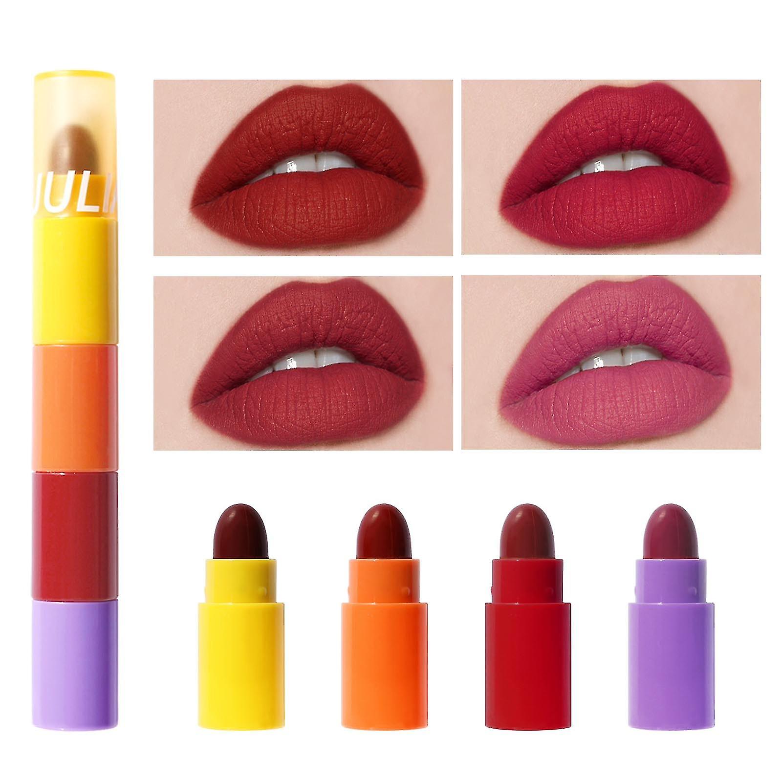Stitching Mini Lipstick Set A Box Of 4 Colors Matte Matte Moisturizing Lasting